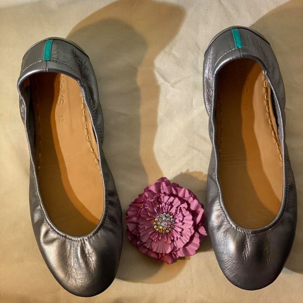 Tieks | Flats | Metallic Pewter | Size 12 | EUC